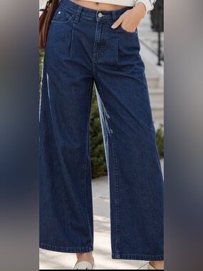 Banana Republic Wide Leg Crop Jeans Dark Wash High Rise Women 30/10